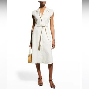 Rag & Bone Helena Linen Pinstripe Midi Dress